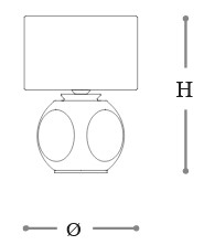 Dimensions of Cloe Opera Italamp Table Lamp